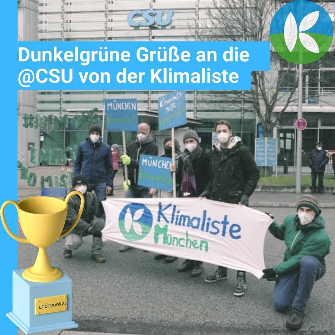 Erste gemeinsame Aktion der @Klimaliste am Freitag vor der #CSU -Zentrale........#dunkelgrün #klimapositiv #Klimaschutz
#Nachhaltigkeit
#PowerToThePeople #changenow #savetheplanet #climateprotest #theresnoplanetb