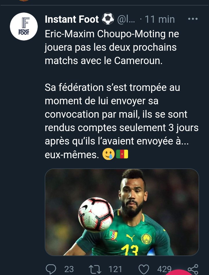 ShowTime237's tweet photo. La grossière bourde de la Fédération Camerounaise de Football fait beaucoup réagir... https://t.co/clrA5PWuF1