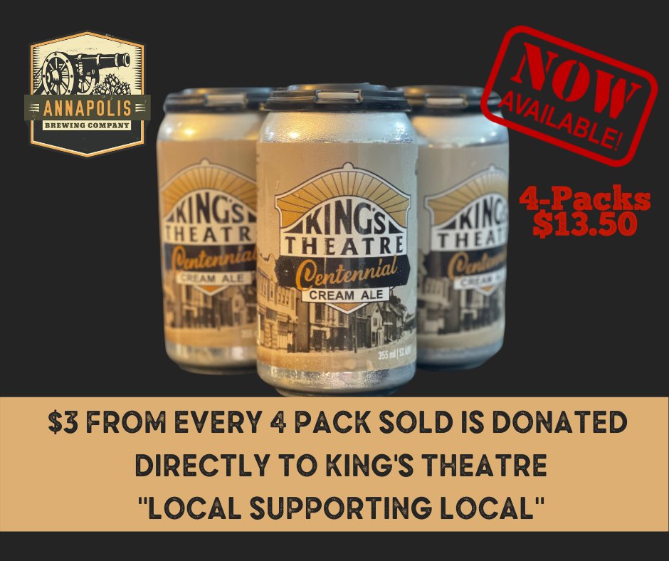 Thanks to everyone for your support on this initiative, we are off to a great start, we have a goal of raising $5000 for our little 100 year old Theatre we just about at 10% in about a month Annapolis Royal, Nova Scotia Kings Theatre Annapolis Brewing Company