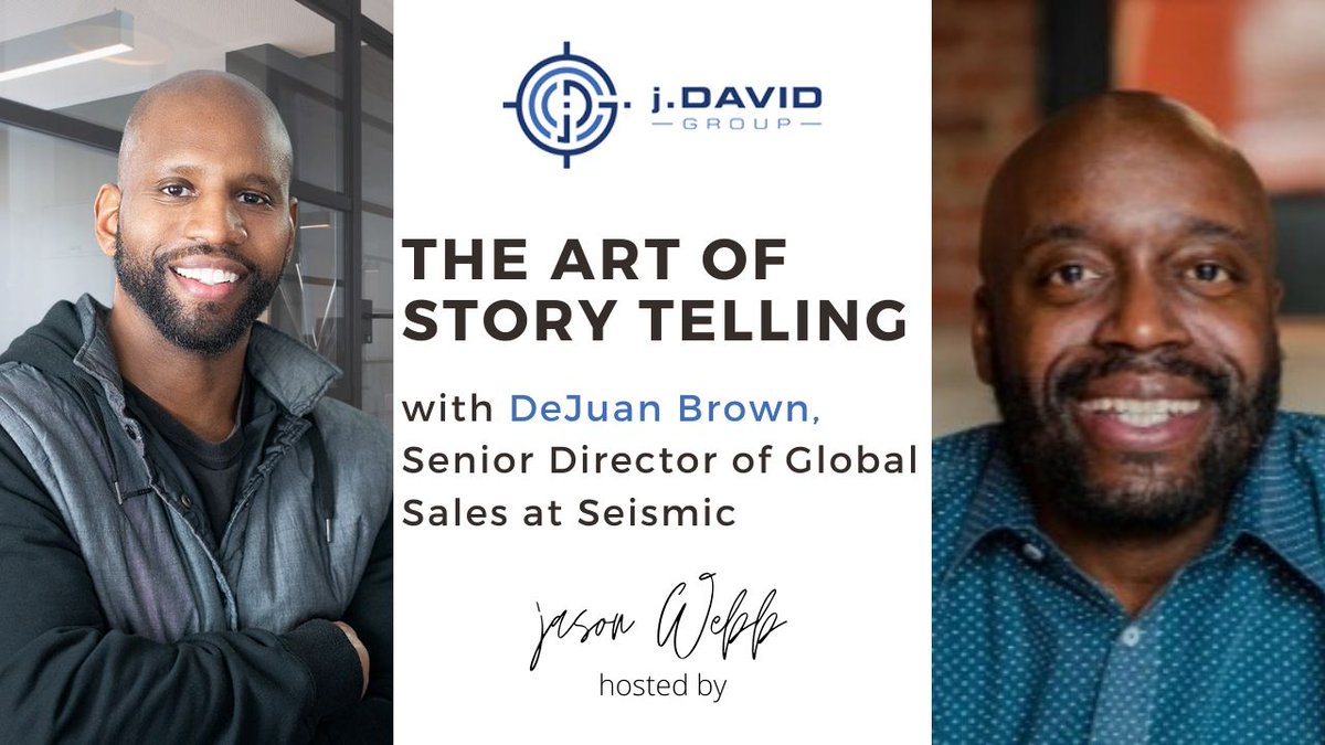 Listen to hear <a href="/StratusNow/">DeJuan Brown</a> Senior Director of Global Sales at <a href="/SeismicSoftware/">Seismic</a> discuss his life perspective and unique approach to to using stories to activate other people to action-The Art of Storytelling. Episode 62
smarturl.it/2d2yqb