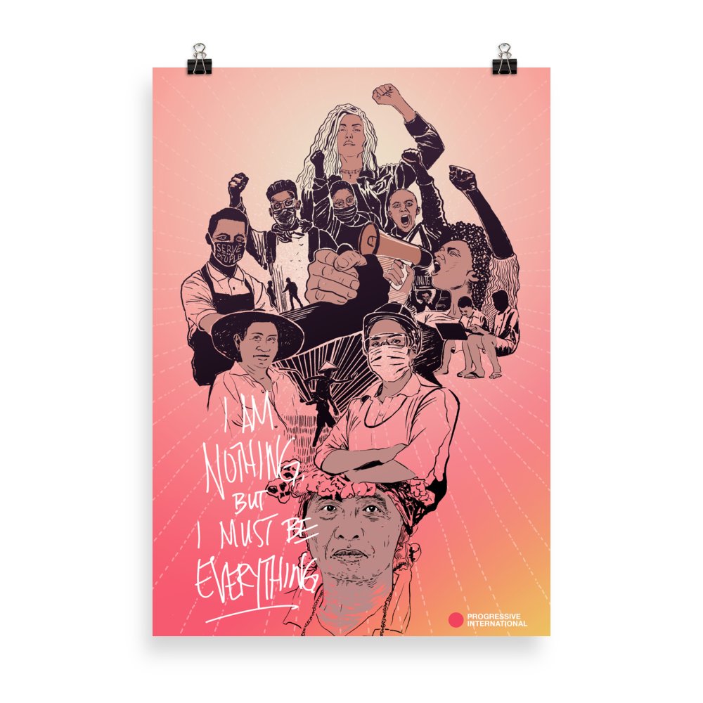 ProgIntl's tweet photo. ANNOUNCING: The @ProgIntl Workshop, featuring beautiful prints from artists across the planet — from @_MichaelOswell_ 'Make Amazon Pay' to @gblsilveira 'Internationalism or Extinction'.

Buy one now, and help us make solidarity more than a slogan: https://t.co/61MVWjKpx1 https://t.co/CVAu0VGZVn
