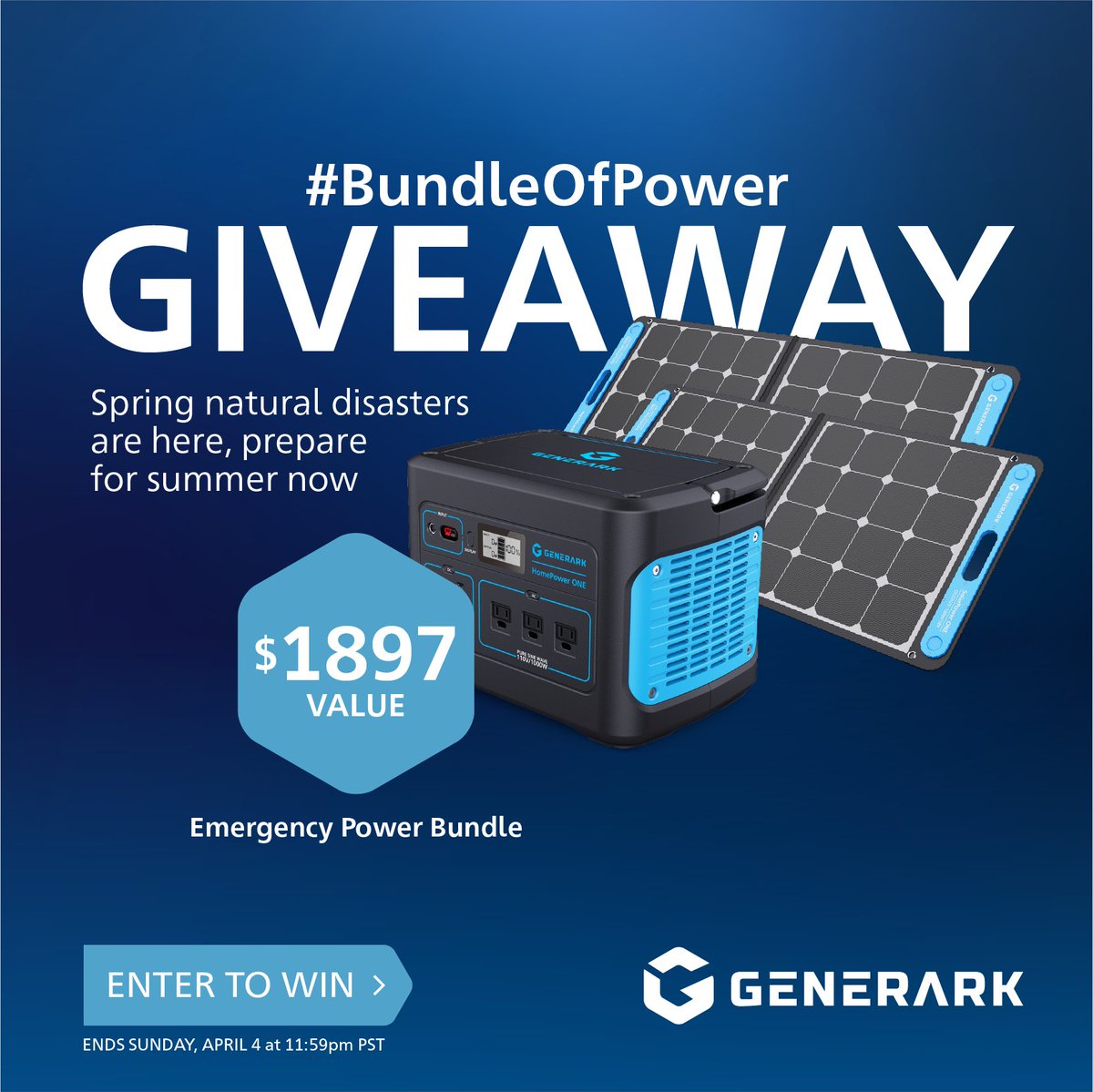 #BundleOfPower #Giveaway is on now!
Enter the #BundleOfPower Sweepstakes to win a Generark #EmergencyPowerBundle ($1897)!
generark.com/pages/bundleof…
Giveaway ends APRIL 4 at 11:59PM PST.
No Purchase Necessary. See Rules.
#generark #generarkgiveaway #generarkcontest #contest