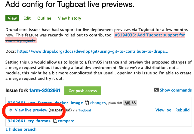 Drupal.org (@drupal_org) on Twitter photo Drupal.org now supports live development previews for contributed projects, in addition to core. Learn how this can help accelerate your Drupal contribution: drupal.org/drupalorg/blog…
Thanks to <a href="/tugboatqa/">Tugboat QA</a> for helping us build this! Drupal.org now supports live development previews for contributed projects, in addition to core. Learn how this can help accelerate your Drupal contribution: drupal.org/drupalorg/blog…
Thanks to <a href="/tugboatqa/">Tugboat QA</a> for helping us build this!