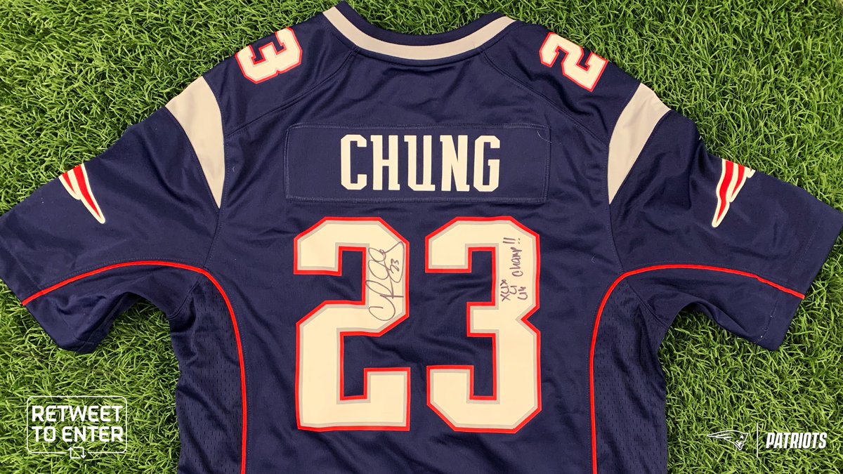 New England Patriots (@patriots) on Twitter photo Celebrating an amazing career with one more chance to win.
RT to enter to win a signed <a href="/PatrickChung23/">Patrick Chung</a> jersey.
Rules: bit.ly/3vPz2iN Celebrating an amazing career with one more chance to win.
RT to enter to win a signed <a href="/PatrickChung23/">Patrick Chung</a> jersey.
Rules: bit.ly/3vPz2iN