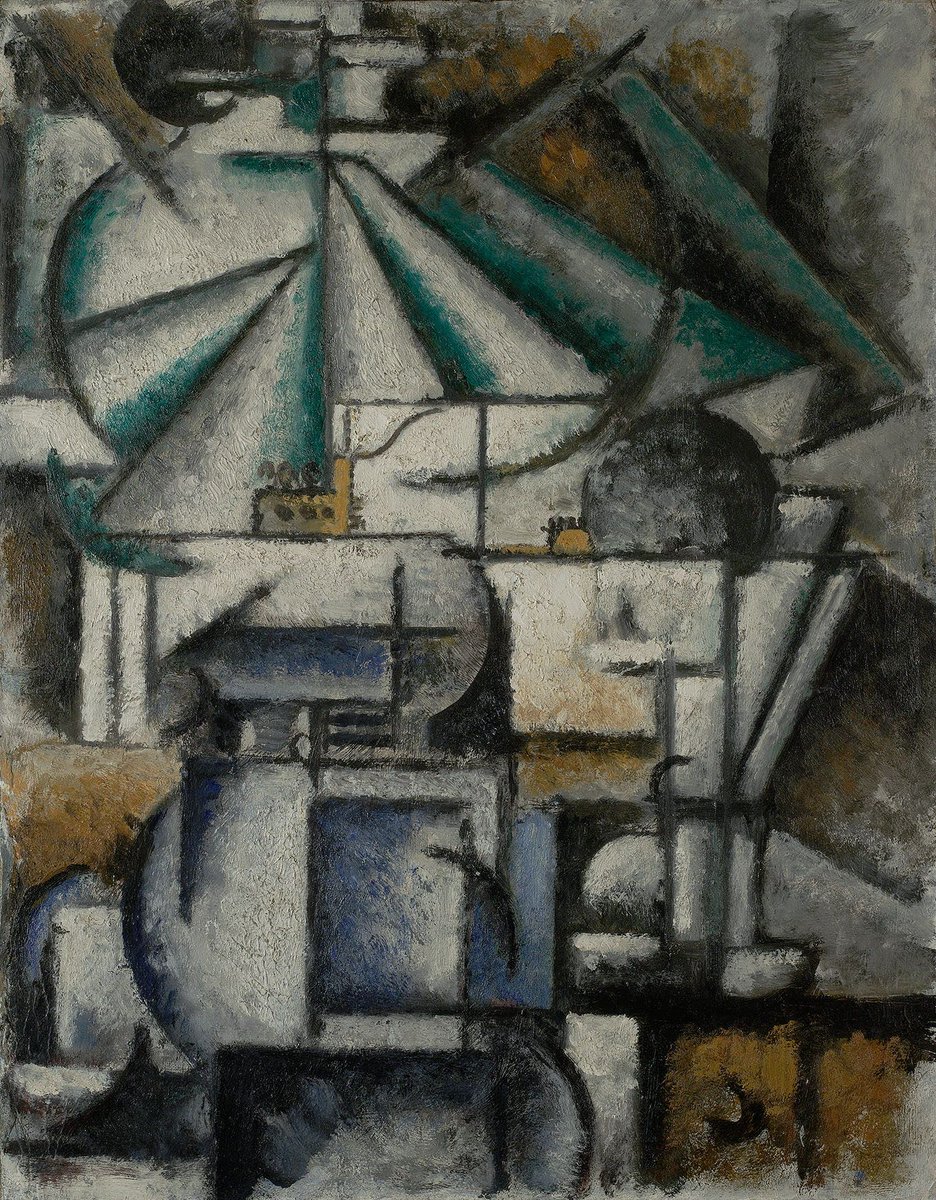 Estorick's tweet photo. Like F. T. Marinetti, Soffici was a great admirer of French culture, having lived in Paris between 1900 and 1907. There he moved in the capital’s avant-garde circles, associating with Picasso and Apollinaire. 

💡 Ardengo Soffici, Deconstruction of the Planes of a Lamp, 1912-13 https://t.co/cAaM4oO6dR