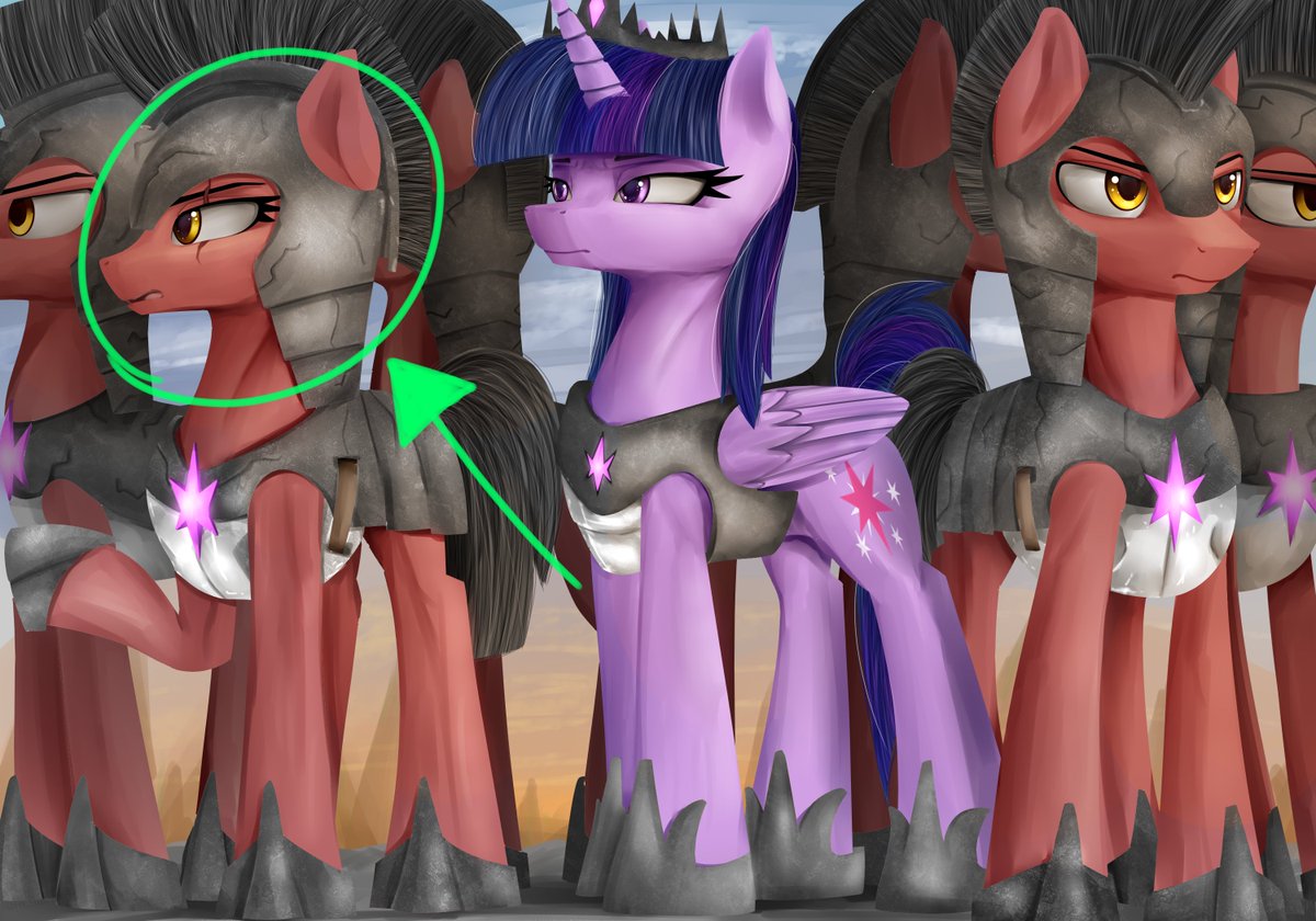 NixWorldArt's tweet photo. Fun fact: the guard on the right-side of my "Ruler's Throne" art piece is Red Flare!
She also appears in my "Ruler's Guard" drawing next to Twilight, has her own concept art and is a protagonist in my #TwilightsCommand comic! https://t.co/wQdEbaZFKO