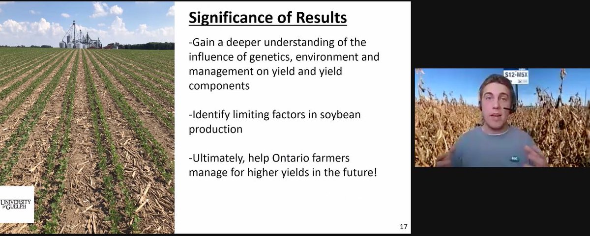 mattrundle4's tweet photo. Last week in @uofg PLNT*6400, I presented a seminar on my thesis project. We are exploring the physiological basis of #yield variation in #soybean . We are trying to understand more about this plant can be so darn unpredictable at times!#YieldComponents #CropGrowthRate #Flowering https://t.co/m6w1oZrJsw