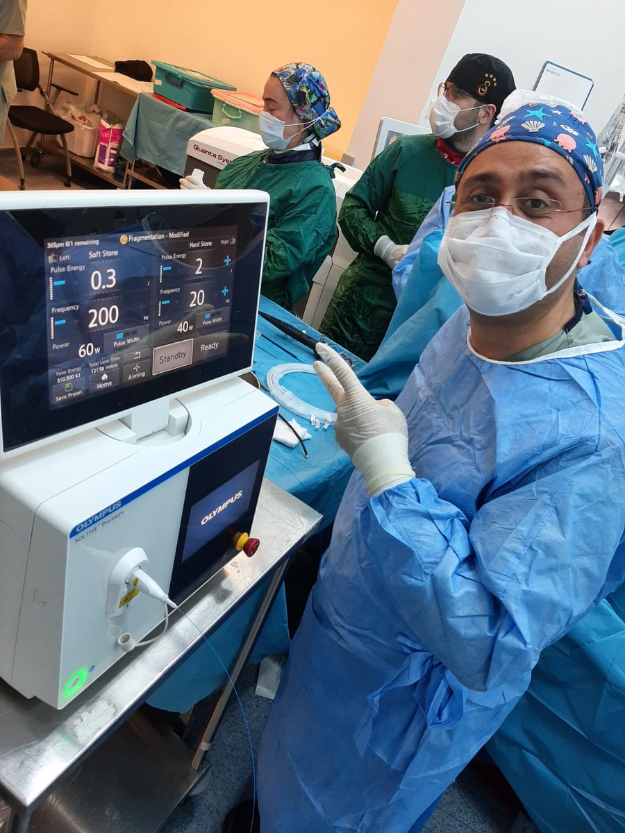 ytanidir's tweet photo. Finally, we also had the chance to test Soltive 60 Watt #TmFiber from @OlympusUrology in @MarmaraUroloji
Two complex stone case were operated successfully.
Satisfiying results achieved, especially with fine dusting & best was to use a 150 micron fibre with 400 Hz frequency. https://t.co/Dn7LEXldor