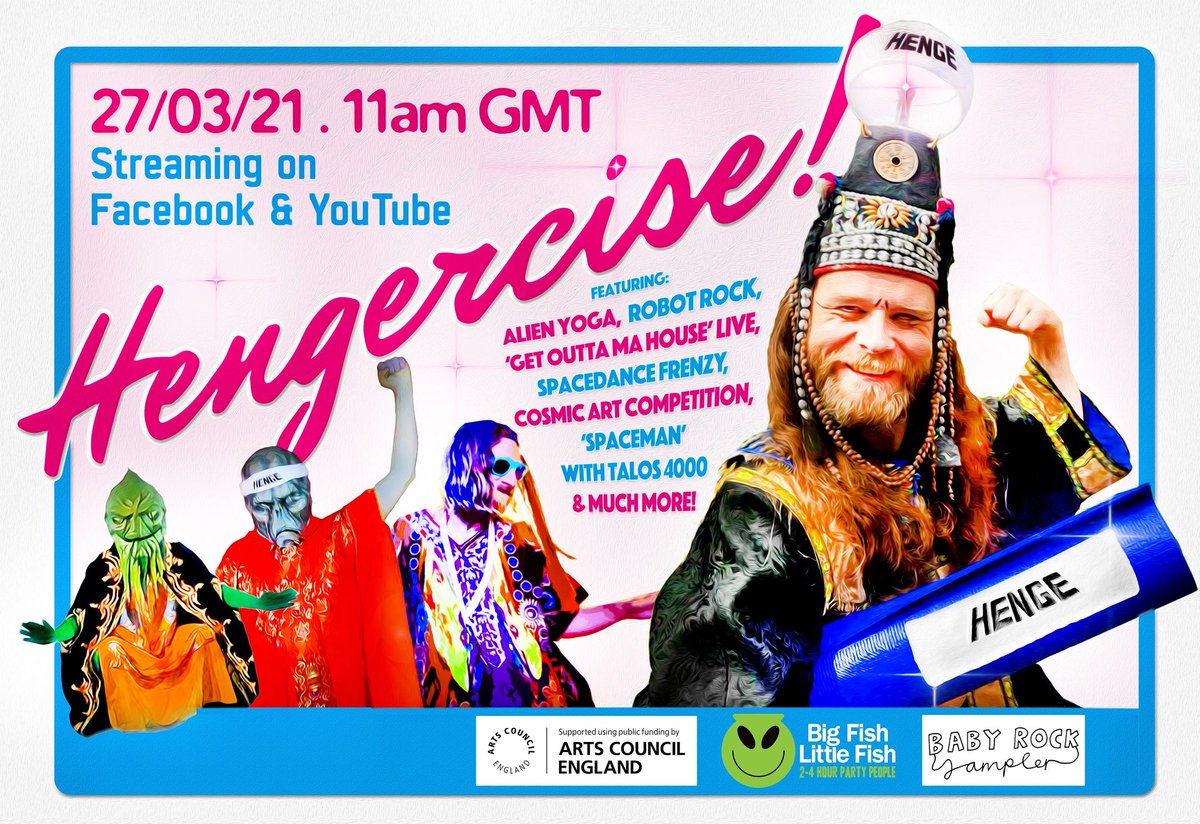 HENGE_band's tweet photo. Join us at 11am GMT on 27/03 for another bout of much needed cosmic cardio... 
https://t.co/mOdJp2M9Ip @ace_national https://t.co/1WzpaCmwOY