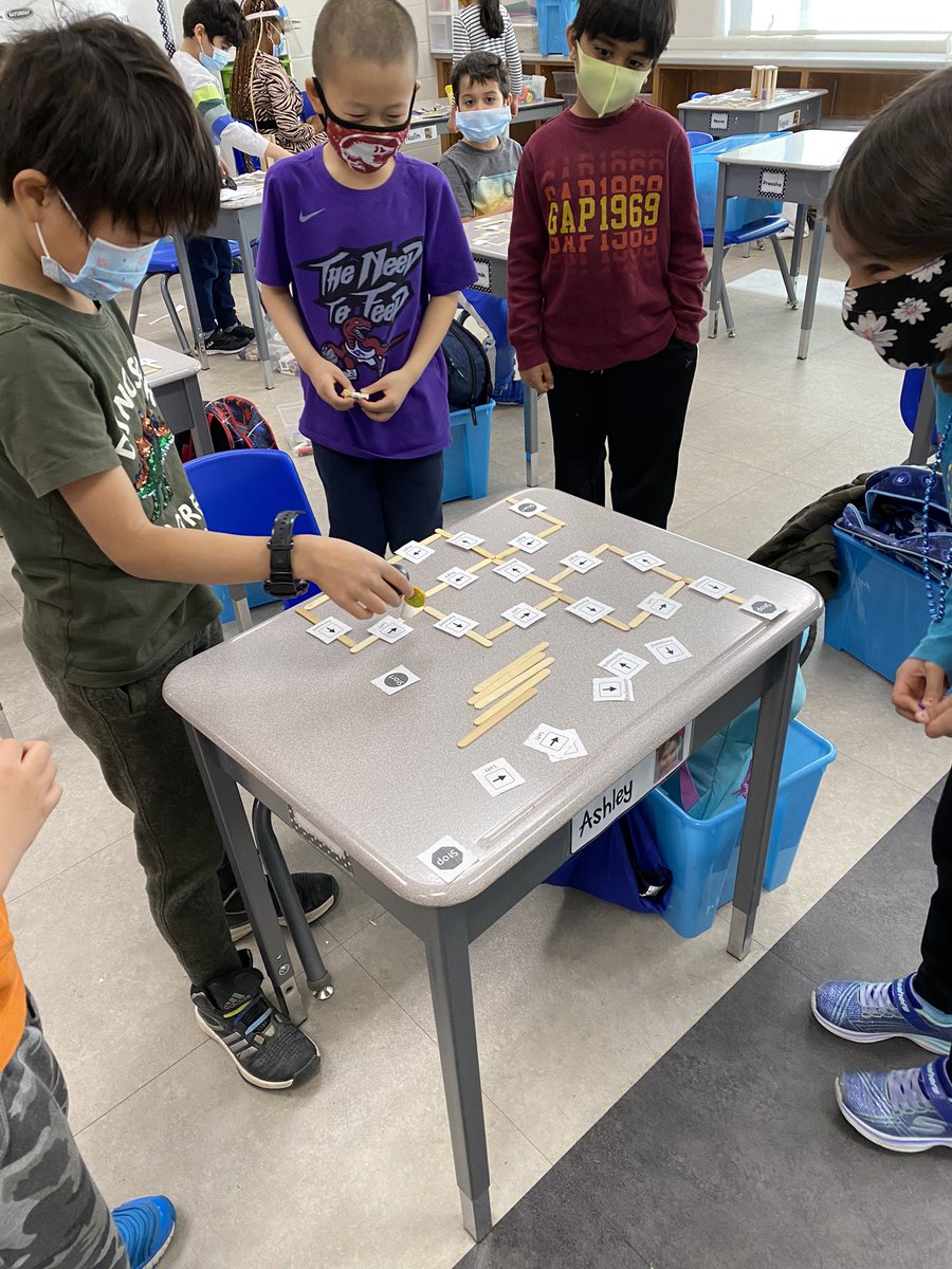 gr1class's tweet photo. More practice with un-plugged coding today in grade 1 math https://t.co/z3rq8XTJqv