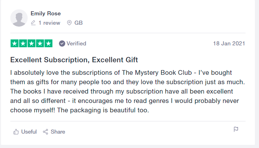 Thanks Emily, that's what we love to hear!

themysterybookclub.co.uk