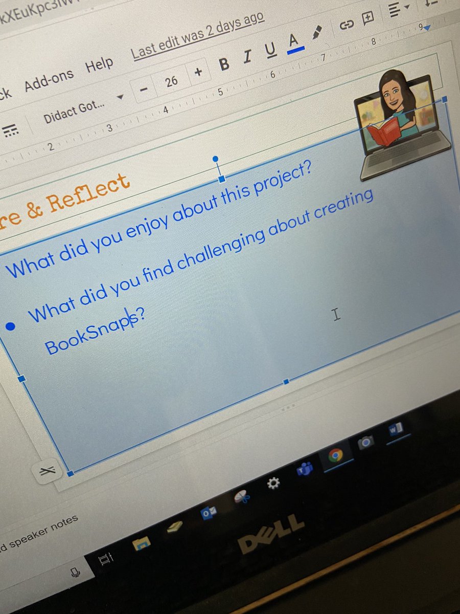 manateereads's tweet photo. Reflecting on our projectβSS enjoyed choice and learning new skills in slides; SS found it challenging to learn these new skills and find reliable quotes from the text. #reflect #AcademicChoice @ClubBlvdManatee https://t.co/YtPl7WJhrz