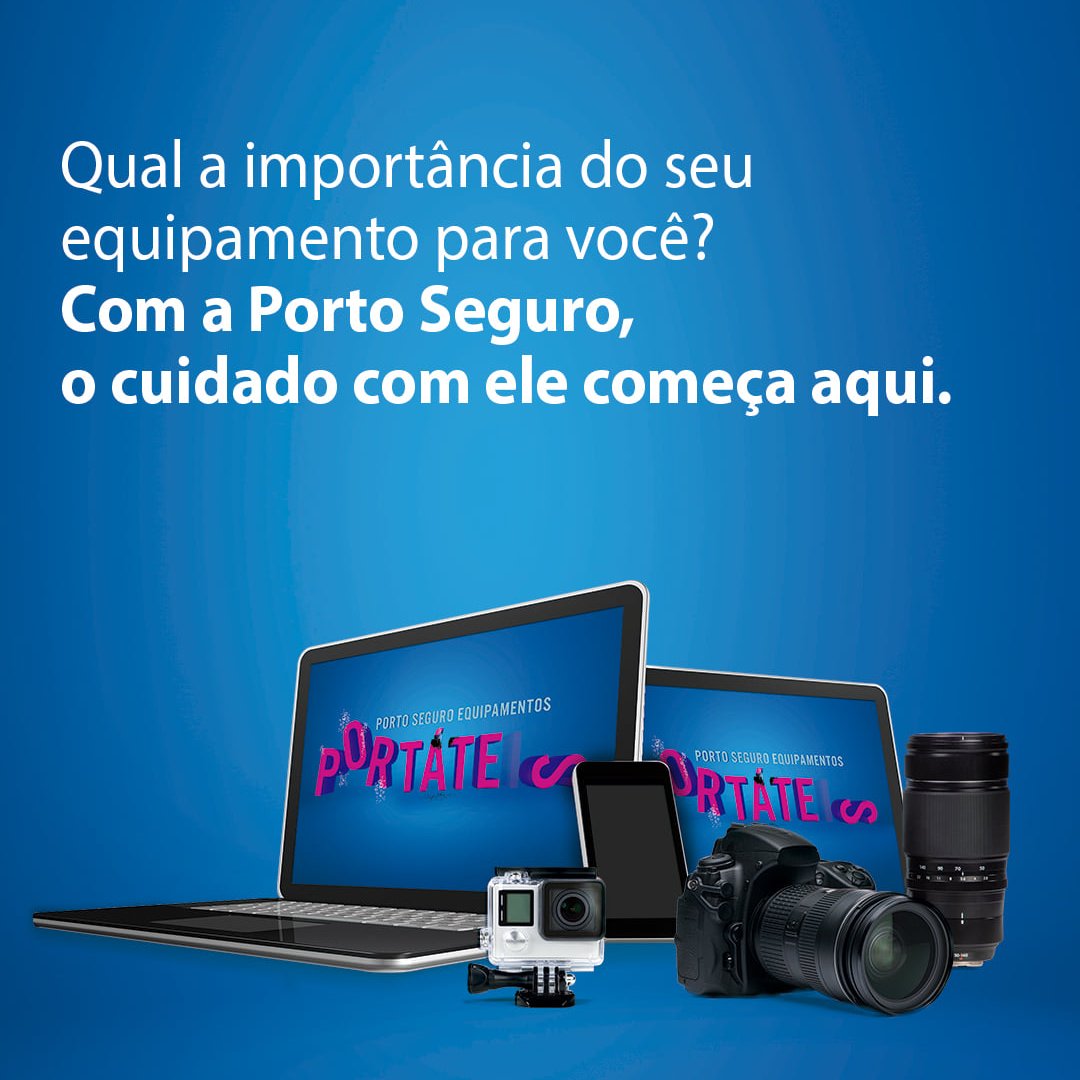 rennan_MPS's tweet photo. 💻📱📷Qual a importância do seu equipamento eletrônico?
Para muitos o equipamento virou sua ferramenta de trabalho, contrate o Seguro para Equipamentos Portáteis Porto Seguro e aproveite ao máximo sem preocupações.
Contratação rápida e simplificada.
#projetomeuportoseguro https://t.co/wWXg9UwVxs