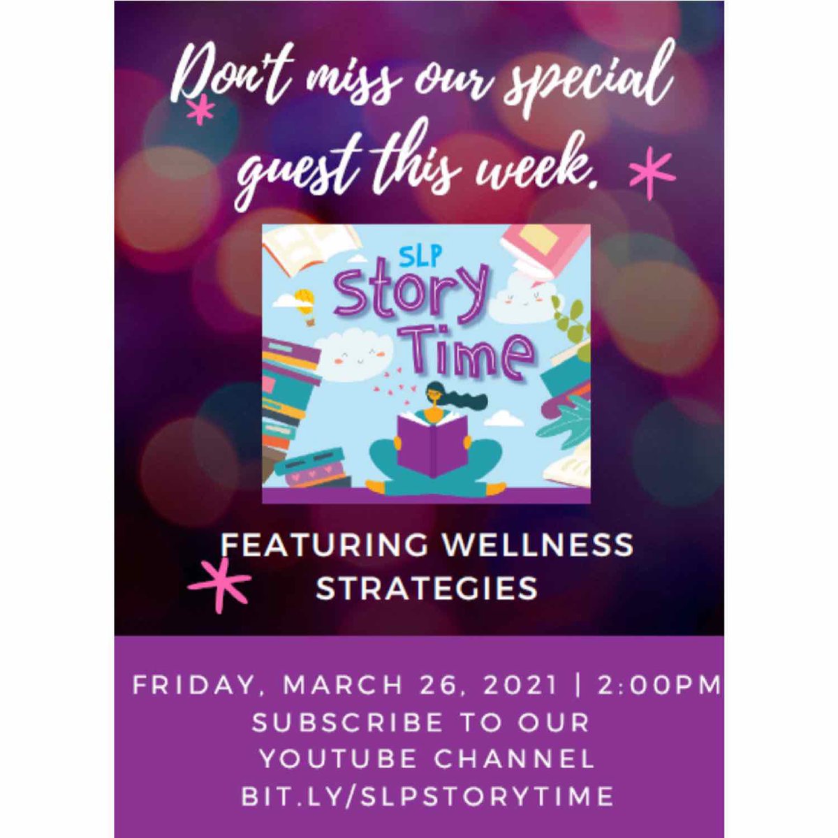 Join us this Friday at 2 pm for our next SLP Story Time. A special guest from DDSB Social Work and Attendance Services will be sharing wellness strategies with us. #ddsbwellbeing #speechpathology #storytime <a href="/DDSBspeced/">DDSB Spec Ed</a>