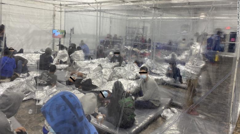 CNN's tweet photo. These photos reveal the conditions for children and adults in a US Border Patrol overflow facility in Texas https://t.co/txkPByQToy https://t.co/4mtQmh0VQz