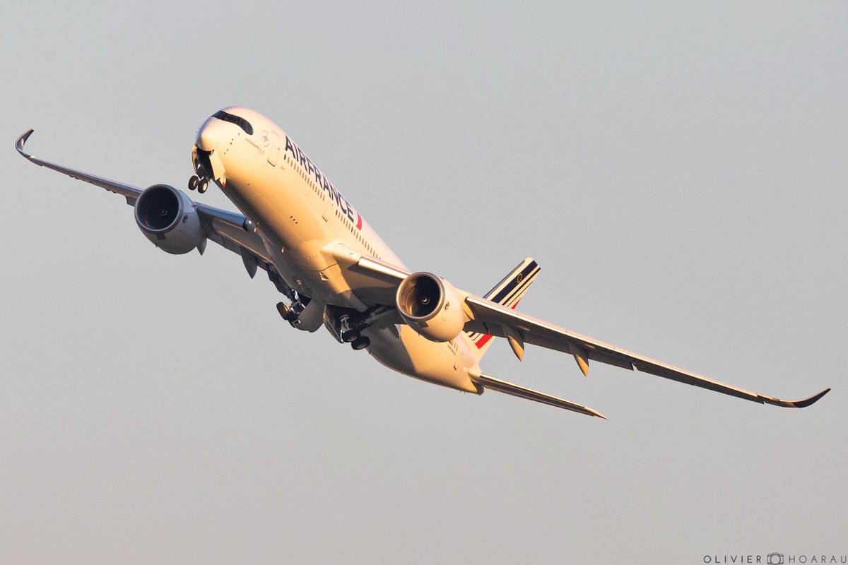 OlivierHoarau's tweet photo. 🇫🇷 Here is #Reims on delivery flight this afternoon ✈️#FHTYG 7th @Airbus #A350 of @airfrance ✈️ An incredible #takeoff from @aeroport_tls 😍 
#Avgeek #A350 #Airbus #Airfrance #franceisintheair #Toulouse #A350900 @A318111 @BadreJerome @VilledeReims https://t.co/hF7U1YBJeM