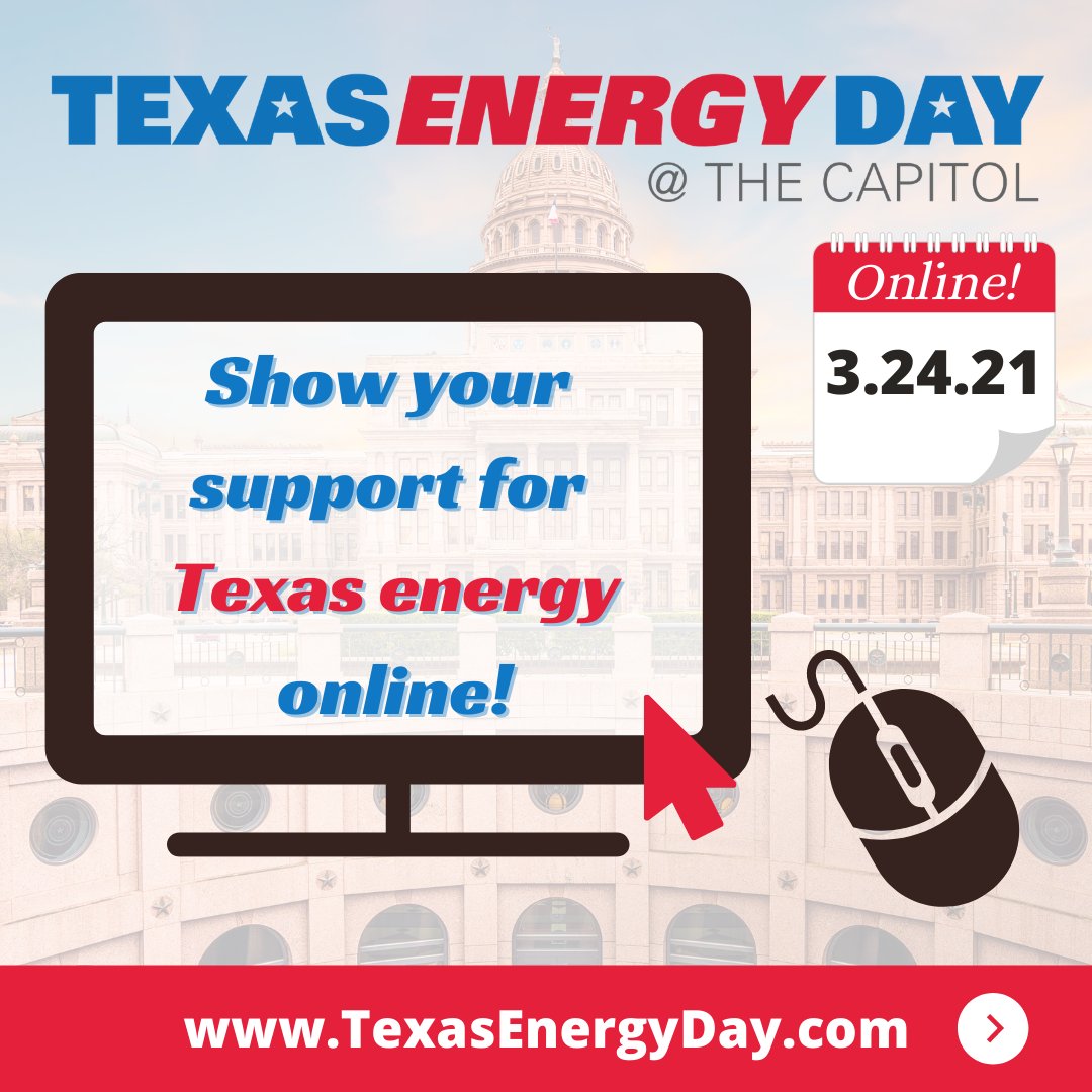STEEROUNDTABLE's tweet photo. Texas Energy Day @ the Capitol 2021 is THIS WEDNESDAY! Show your support for Texas oil and natural gas by joining over 1,000 industry employees and advocates online at https://t.co/gUbfAOghHK. #TXEnergyDay2021 #txlege https://t.co/rZXM8GPCjs