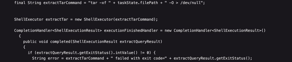 dcuthbert's tweet photo. When you look at F5's code and truly want to say strong adult words at them

Really? you run extractTarCommand as root and do sweet FA validation? 

1999 called, Britney is about to be huge, let's partaaaay https://t.co/p6Sdu0bt7V