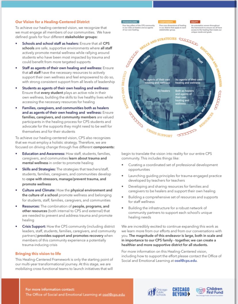 LLAprincipal's tweet photo. Today, CPS launched the Healing Centered Framework, to reimagine how we focus on wellness for all as a foundation to school. I was honored to be selected as a panelist, to sharing work at our school and how we will all benefit from this. Recording👇 https://t.co/TS4pzkYUj0 https://t.co/bvpK2DmmyO