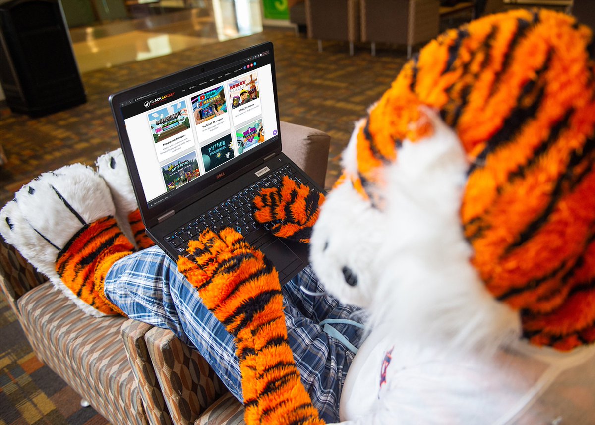YouthProgramsAU's tweet photo. Aubie is signed up for Virtual STEAM Camps this summer, are you? Learn more on our website: https://t.co/PSlrq47o5V https://t.co/aNIJ18pS4f