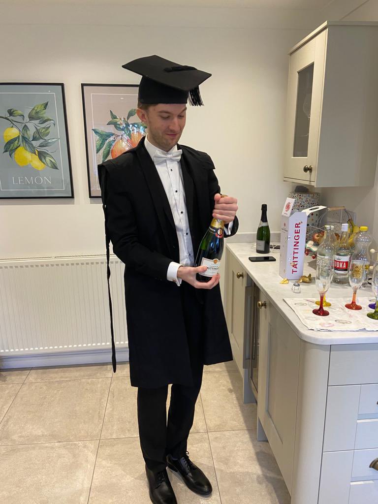 Spencer_space's tweet photo. Dr Dan the moon man! So proud to have finished my PhD! Thank you so much to my family, Emily and her family, all of my friends, and my supervisors for getting me here! https://t.co/fOKjMFraBh