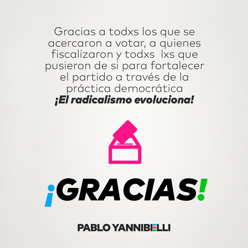PYannibelli's tweet photo. Gracias a todxs los que se acercaron a votar, a quienes fiscalizaron y todxs lxs que pusieron de si para fortalecer el partido a través de la práctica democrática ¡El radicalismo evoluciona!

#Evolucion #UCR #Radicalismo #Lista14 @Evolucionbsas @RadicalesAzul @confluir_ar https://t.co/7QcrNgScIy