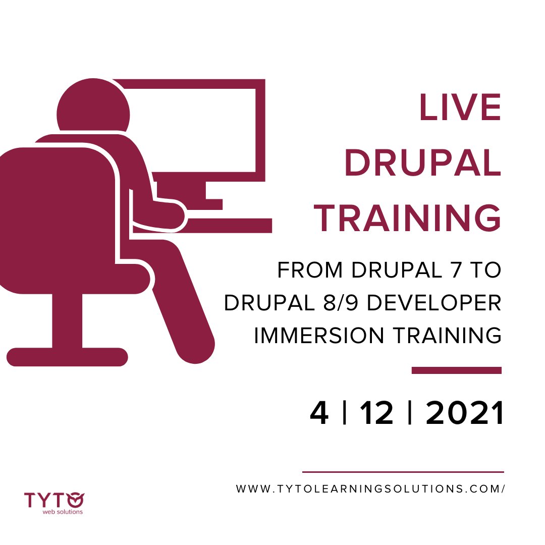 If you’ve been thinking about expanding your Drupal knowledge, now’s your chance to get live training from an expert! Register now before it’s too late at
eventbrite.com/e/from-drupal-… 

#tytolearningsolutions #tyto #drupal #webdesign