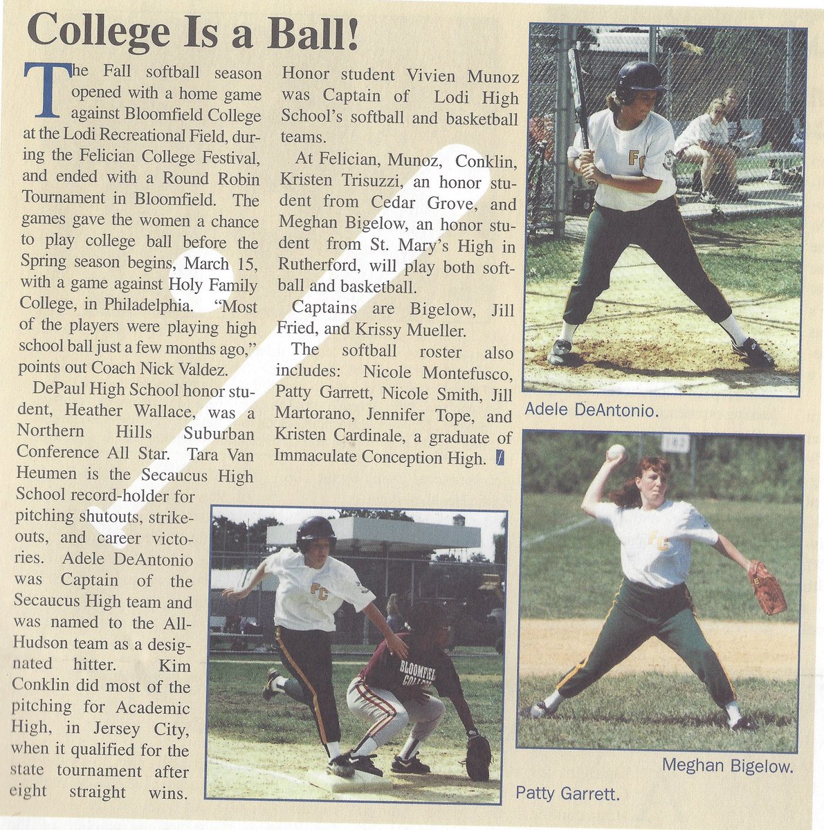 Item of the week: In honor of <a href="/FelicianUSports/">Felician Athletics</a> 25th year and the start of <a href="/FelicianSB/">Felician U SB</a> season, an article on the very first season from the Fall/Winter 96-97 Focus. The program began with a Fall season in 1996, with the first Spring season the following March. #Felician #softball