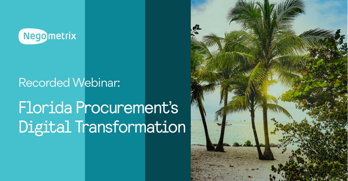 Mercell_US's tweet image. #PublicProcurement Professionals and their agencies across the state of Florida have been undergoing a #DigitalTransformation! Discover the experiences of some intrepid Sunshine State buyers with our on-demand panel webinar:
bit.ly/2Yck7Qx