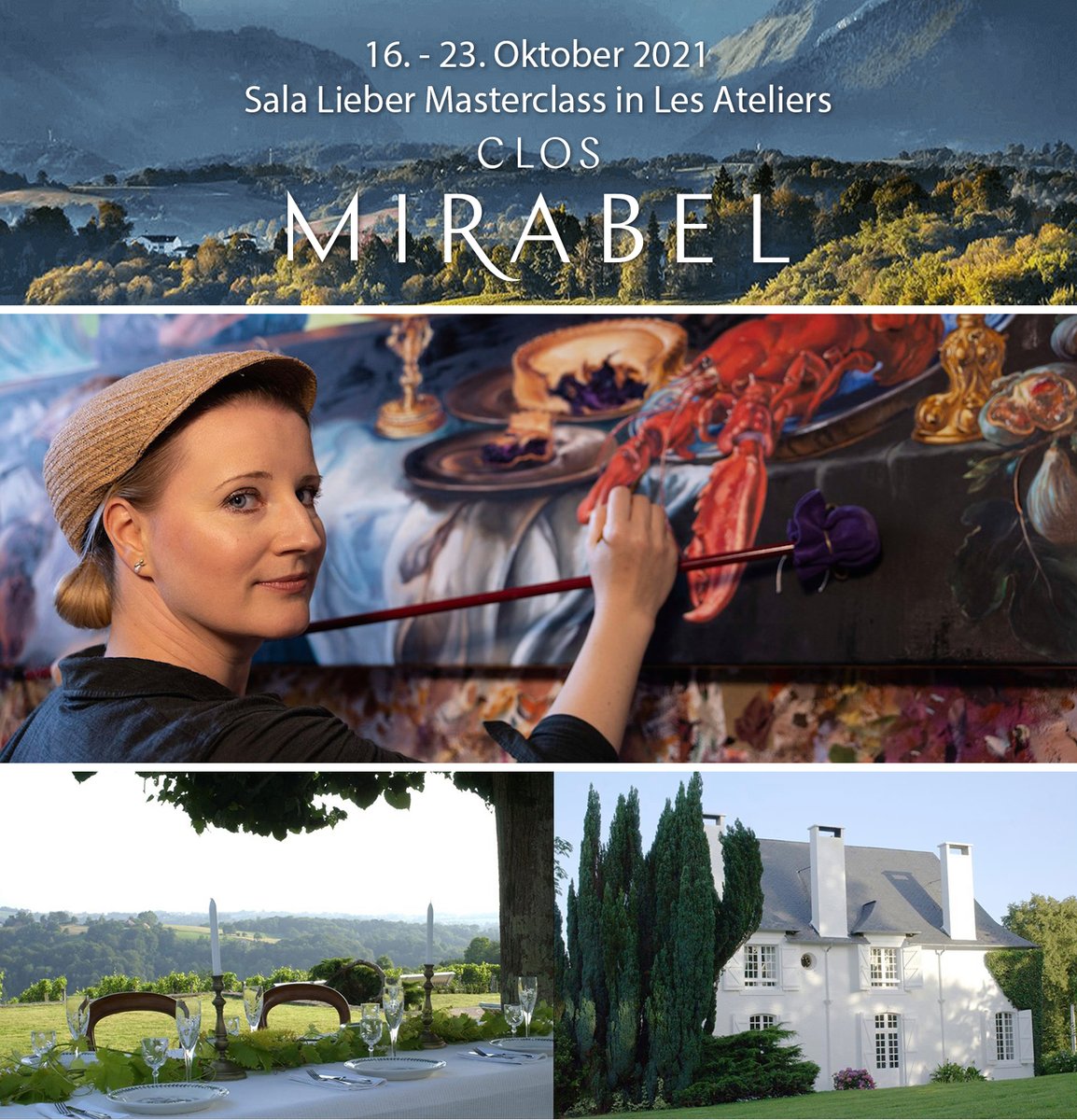 Die Sala Lieber Master Class vom 16. bis 23. Oktober 2021 in Les Ateliers Clos Mirabel kann ab sofort gebucht werden unter dem Link:

atelier.clos-mirabel.com/masterclasses/…

weitere Infos: salalieber.com/masterclass-mi…