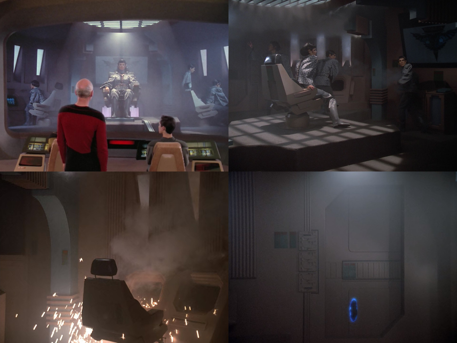 Jörg Hillebrand on X: "Four different shots that show the dimly lit bridge  of the Romulan warbird in "Contagion". I'll talk about the re-used consoles  and components today and tomorrow. This set