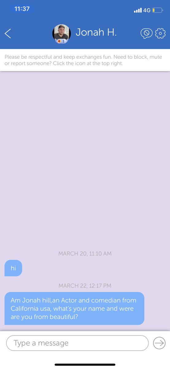 wheetard's tweet photo. @WordsWFriends Some one is trying to catfish me pretending they are @JonahHill on WWF chat! LOL. https://t.co/U3mhQ9RJSr