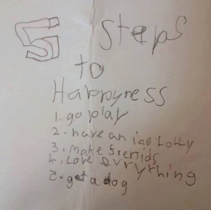 beingbrilliant's tweet photo. #artofbrill It took me 12 years to get a PhD in Happiness. On reflection, I should just have asked this kid... https://t.co/C4wnqyxPHn