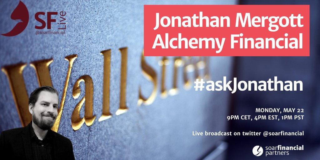 soarfinancial's tweet photo. Today we welcome @Jmergz1985 for #SFLive episode 152 Expert Monday!

1pm PST | 4pm EST | 9pm CET

Submit your questions using the hashtag #askJonathan from now until the end of the live interview. https://t.co/wfRmSqrsCr