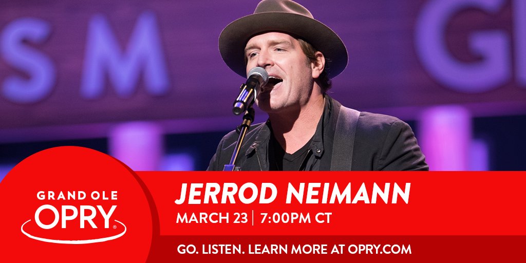 Jerrod Niemann (@jrodfromoz) on Twitter photo Honored to be playing again at the <a href="/opry/">Grand Ole Opry</a> tomorrow night (3/23) at 7 PM CST! Go to the link below or Opry.com for more info on how to go in person or listen from home. Hope to see y’all there!
biglink.to/jerrodniemann
<a href="/WSMradio/">WSM Radio - The Home of the Opry!</a> Honored to be playing again at the <a href="/opry/">Grand Ole Opry</a> tomorrow night (3/23) at 7 PM CST! Go to the link below or Opry.com for more info on how to go in person or listen from home. Hope to see y’all there!
biglink.to/jerrodniemann
<a href="/WSMradio/">WSM Radio - The Home of the Opry!</a>