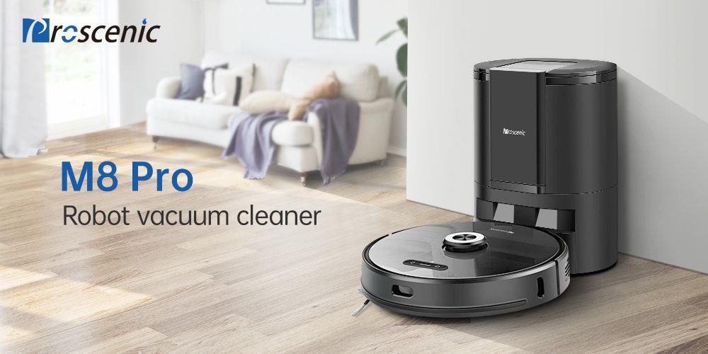 TechBoomit's tweet photo. Proscenic M8 Pro: il robot che aspira, lava e si svuota da solo in offerta https://t.co/yg7u0GpC8A https://t.co/k2jsPN14Ny