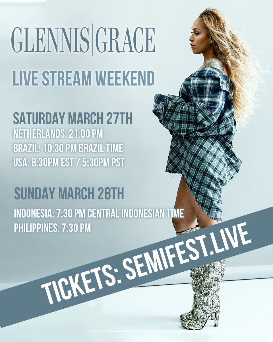 Join me for 3 live streams from Amsterdam this weekend! Choose the stream that suits your time zone. Tickets via linktr.ee/glennisgracemn…. 💜🙏🏾