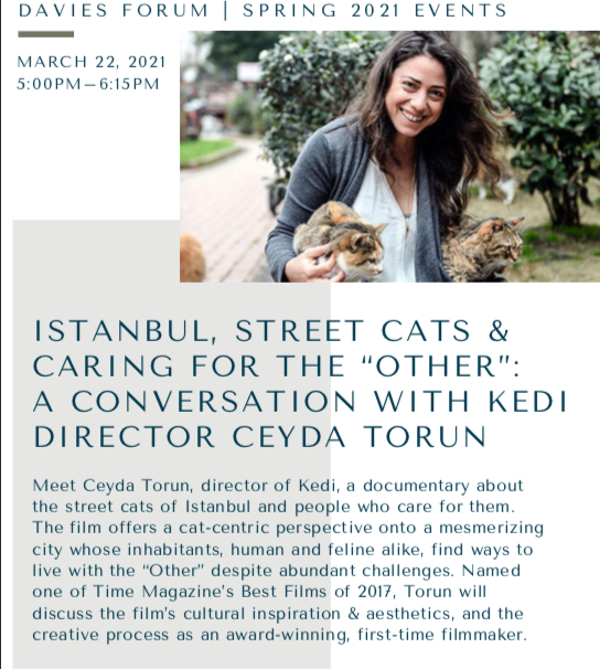 Nora Fisher Onar (@fisheronar) on Twitter photo Join us tonight from 5-6:15PM Pacific time for a conversation with Kedi director Ceyda Torun on her award-winning, documentary about the street cats of Istanbul and people who care for them! <a href="/ISatUSFCA/">International Studies at USF</a> <a href="/FABIatUSFCA/">FABI-USFCA</a> Join us tonight from 5-6:15PM Pacific time for a conversation with Kedi director Ceyda Torun on her award-winning, documentary about the street cats of Istanbul and people who care for them! <a href="/ISatUSFCA/">International Studies at USF</a> <a href="/FABIatUSFCA/">FABI-USFCA</a>
