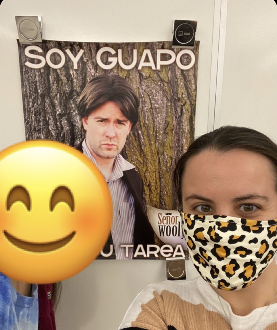 ProfeTrowbridge's tweet image. One of my awesome 8th grade students surprised me with w/ a Señor Wooly poster today! She asked her mom to order it because she loves the whacky videos we use in Spanish class. Talk about an unexpected and lovely moment during a very difficult year. #relationshipsmatter