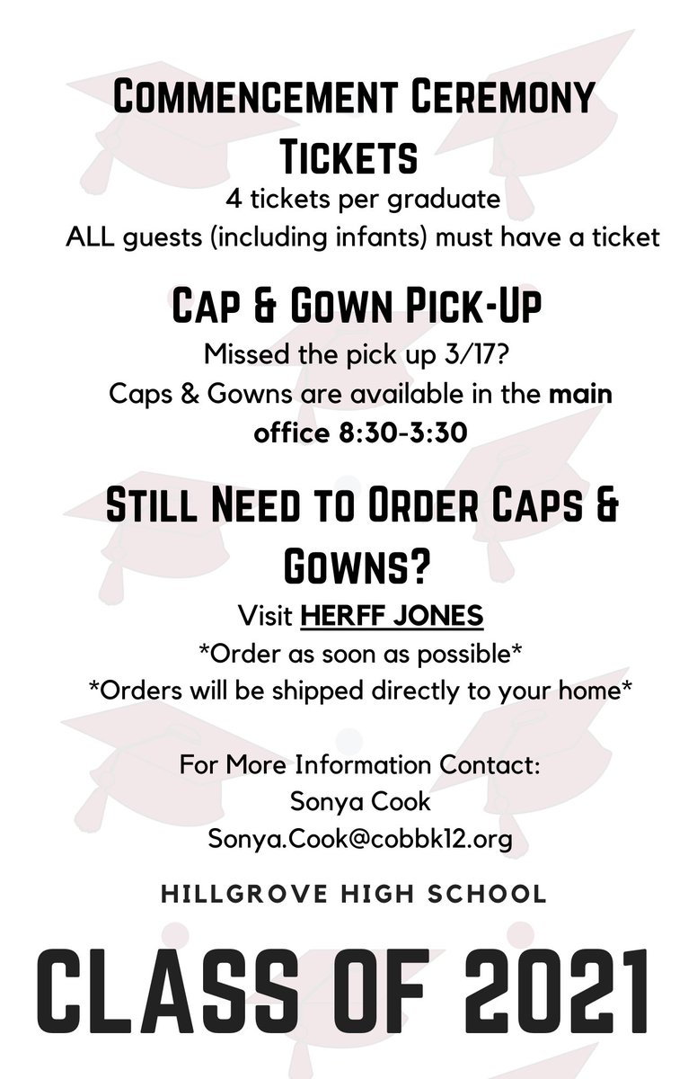 GroveCounselors's tweet photo. #HillgroveClassof2021 things are shaping up for you! Check out these flyers about the #graduationceremony #graduationtickets #capandgowns #senioractivities @HillGroveHS @hillgrovesports @HillgrovePTSA @hillgrovebands @CtaeHillgrove @Hillgrovedrama @HillgroveTFXC https://t.co/PObBEyl1PL