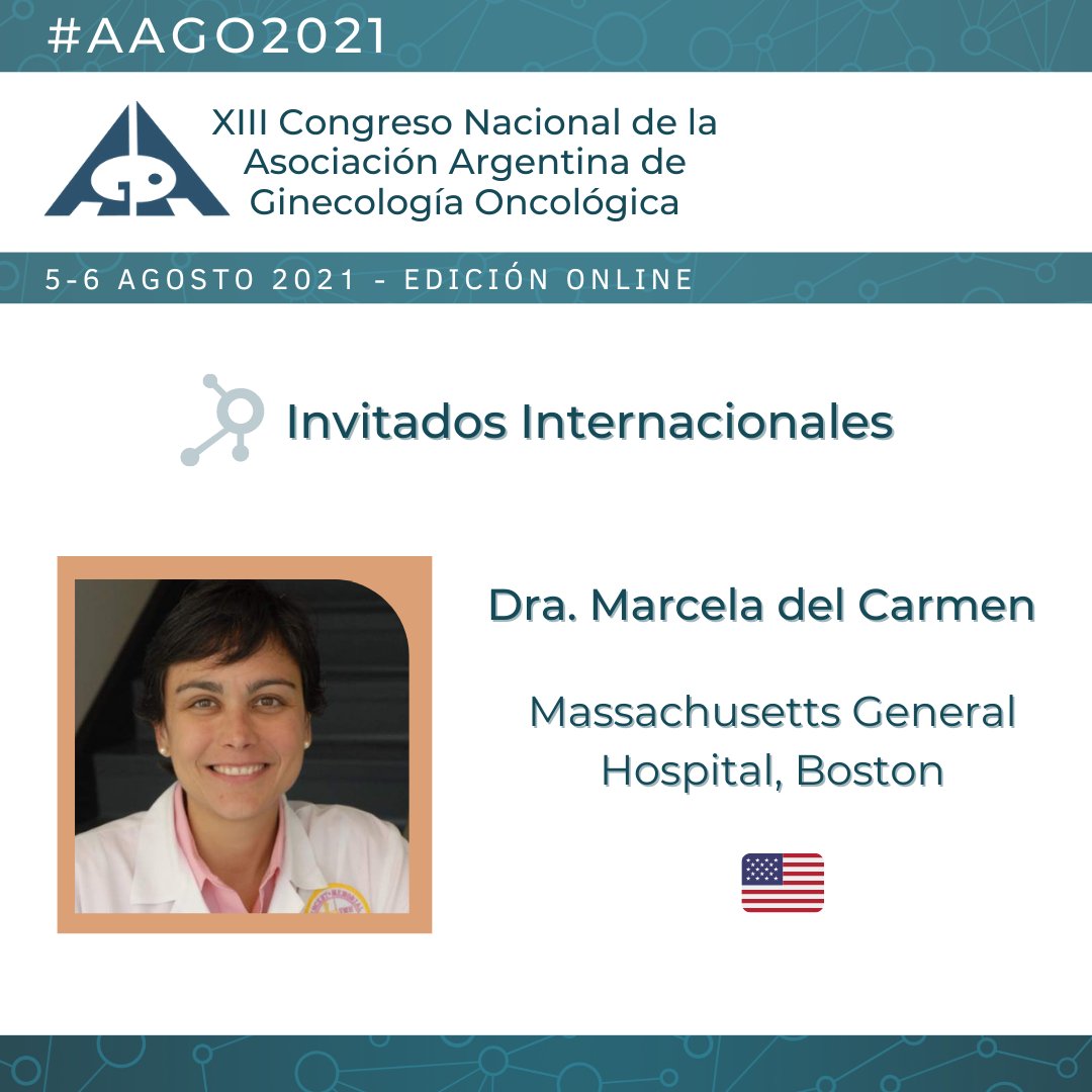 aagonco's tweet photo. 👩‍⚕️Dra. Marcela del Carmen del Massachusetts General Hospital, Boston - USA 🇺🇸
📅Agendá la Fecha y se parte del Congreso #AAGO2021
#Ginecologia #oncologia https://t.co/ntCHHI8z8Y