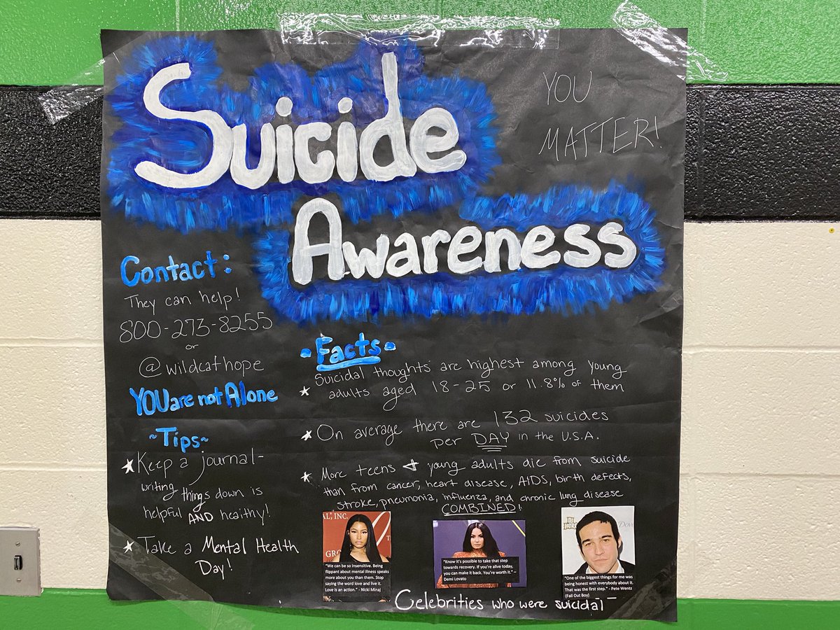 SLSDNiehaus's tweet photo. Harrison Hope Week kicked off today!  Great job students and staff!

Monday: Suicide Awareness (Blue)

#FindYourGreatness @wildcathope @SLSDLindley @SLSDmcbee @wildcatsofhhs @HopeSquads @SandyKauffman2 https://t.co/GkYSqZPgwt