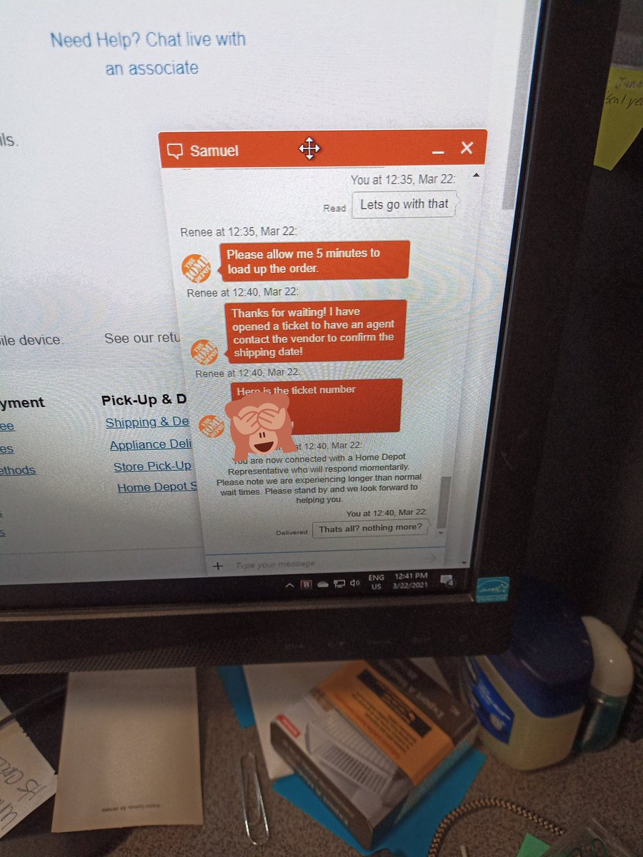 CCherwen's tweet photo. Wow, customer service sure has gotten shaky eh @HomeDepotCanada #badexperiences #oof #cancelorder https://t.co/bzlmjfetM8