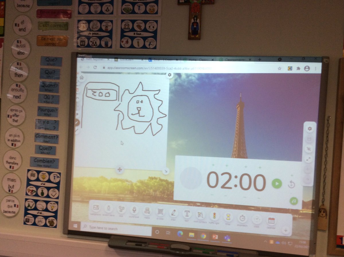 MFLOLCHS's tweet photo. Year 9 also had great fun making up sentences to describe my drawings on @Classroomscreen using the imperfect tense verbs we have been looking at recently #olchsmfl #mfltwitterati #mfllessons #mflideas #classroomscreen https://t.co/LkLhFvVlYL