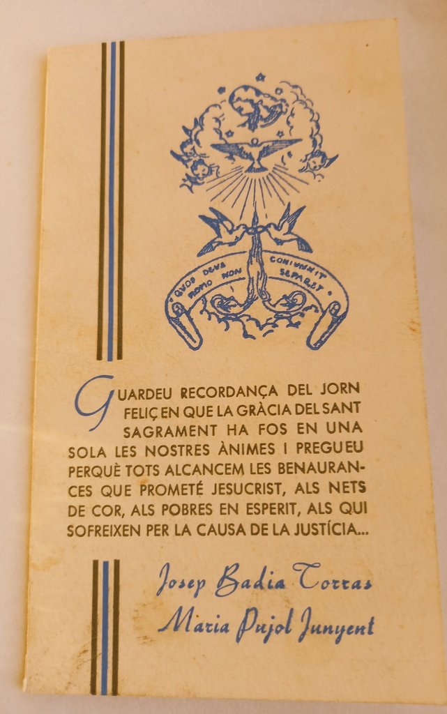 <a href="/jbadia16/">Jordi Badia i Pujol</a> Al fons del Lluís Sala Sala, veí i amic durant molts anys de la família, conservem alguns documents emotius de la Maria i el Josep #arxiu #callus 
També quaderns escolars de l'època del mestre Guasch. Algun dia en farem un post.
Abraçades a tota la família en aquestes setmanes