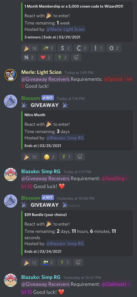 Come check out BBB this week, right now we have several giveaways going on to celebrate the beginning of Spring! Giveaways include: $39 bundle of your choice to W101, one-month subscription to Discord Nitro, and THREE separate 1-month W101 membership giveaways! <a href="/Wizard101/">Wizard101</a>