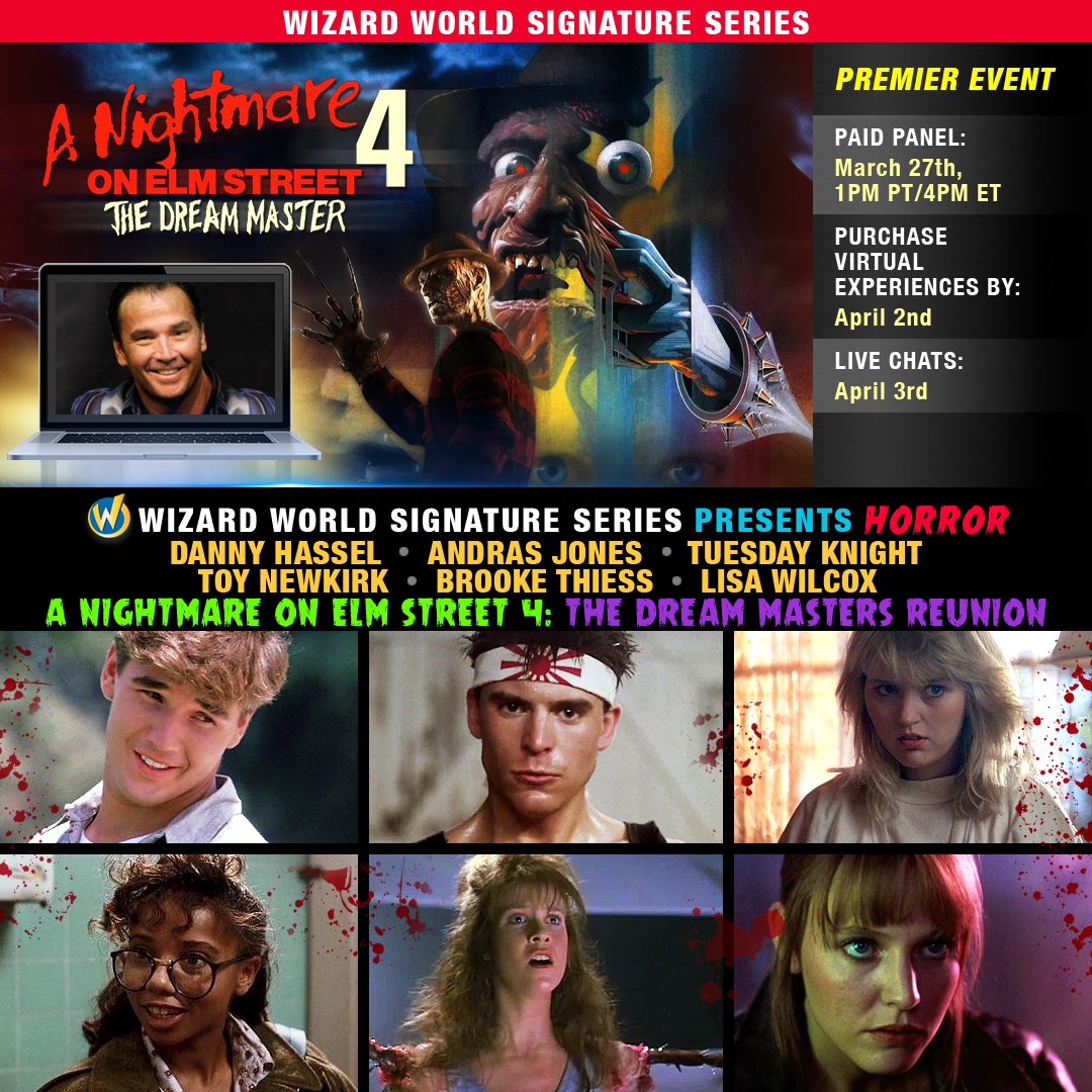 FANEXPOHQ's tweet image. Welcome #AndrasJones joining #DannyHassel @Knighttues #ToyNewkirk #BrookeThiess &amp;amp; @LisaWilcox1 THIS SATURDAY w/ a Q&amp;amp;A &amp;amp; more!

🎟️👉wizardworld.com #WizardWorld #WizardWorldHorror #HorrorSignatureSeries #NightmareonElmStreet #DreamMaster