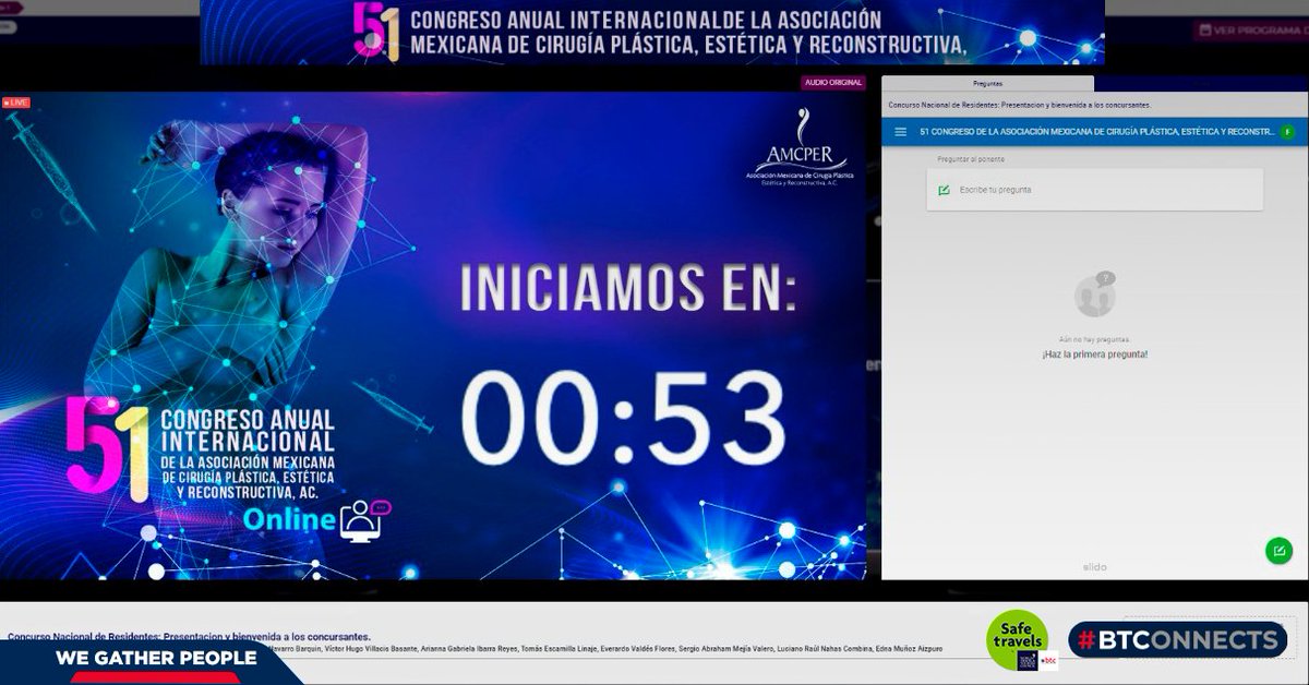 BTCamericas's tweet photo. Este fin de semana llevamos a cabo el 51º Congreso Anual Internacional de la @amcper Donde reunimos a 4,605 participantes durante 5 días de transmisión, todo a través de nuestra plataforma #btconnects 👏😉
¡Muchas gracias por la confianza!
#Congreso #Congreso2021 #congresomedico https://t.co/ft7oFbwdeO