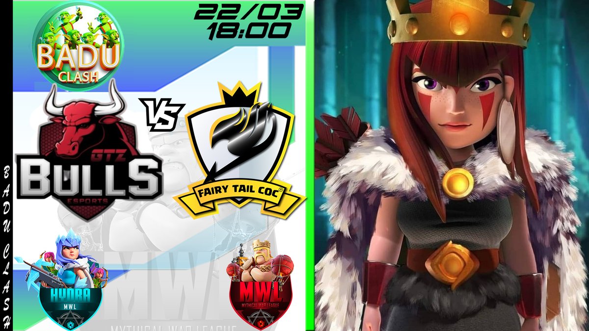 🏆MWL🏆 <a href="/Hogwarts2018/">Mythical War League ( MWL )</a> 
 ⚔️GTZ Bulls🆚FT ✨ Esport⚔️
🗓️22/03
⏰18:00 🇧🇷
⏰21:00 🇵🇹
📺youtu.be/bBQmtsdILPc