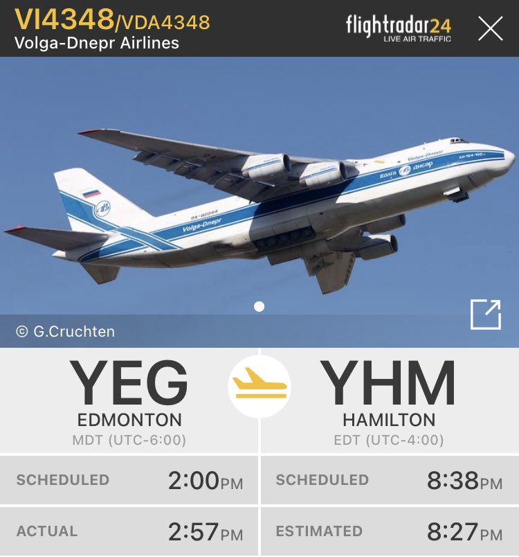 Elevators_Avia's tweet photo. Antonov 124 has landed at YHM! It has been over 15-17 years since it has landed here! The video will be on my YouTube channel very soon! https://t.co/GeoPRglY1R
